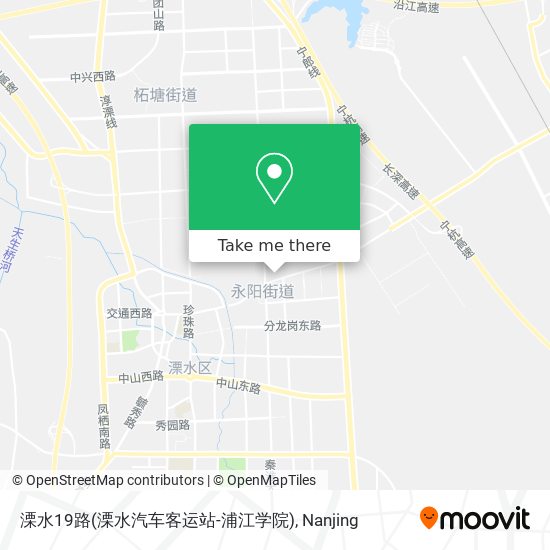 溧水19路(溧水汽车客运站-浦江学院) map