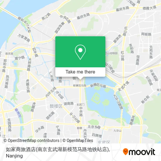 如家商旅酒店(南京玄武湖新模范马路地铁站店) map
