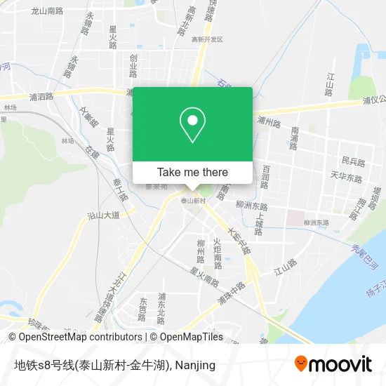 地铁s8号线(泰山新村-金牛湖) map