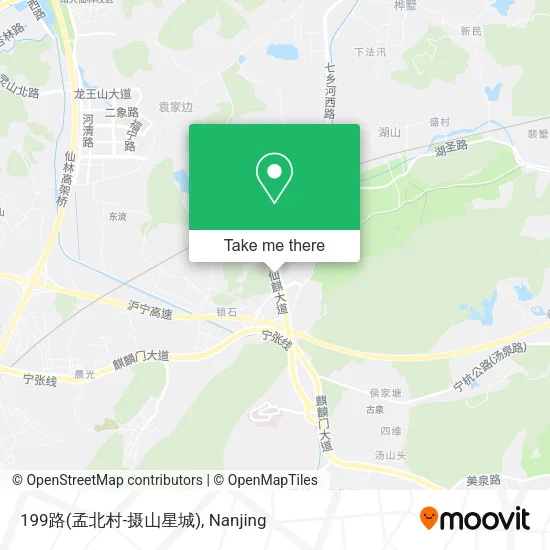 199路(孟北村-摄山星城) map