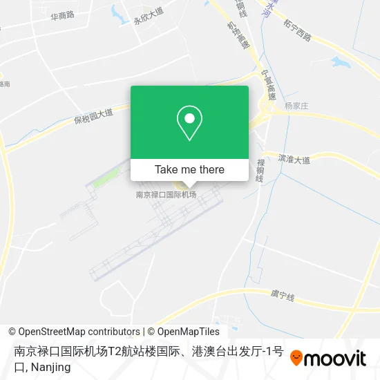 南京禄口国际机场T2航站楼国际、港澳台出发厅-1号口 map