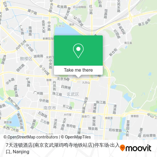 7天连锁酒店(南京玄武湖鸡鸣寺地铁站店)停车场-出入口 map