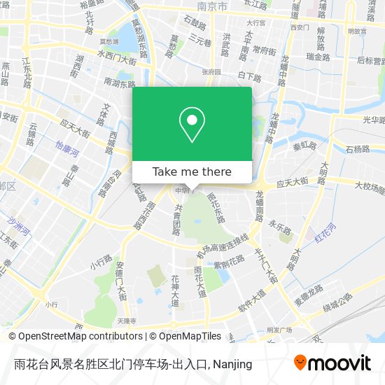 雨花台风景名胜区北门停车场-出入口 map