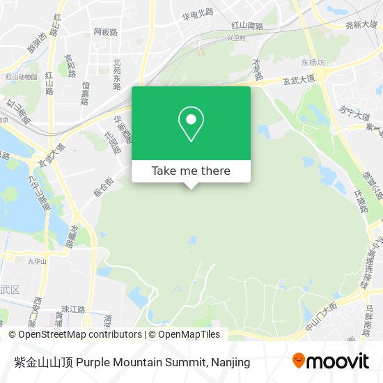 紫金山山顶 Purple Mountain Summit map