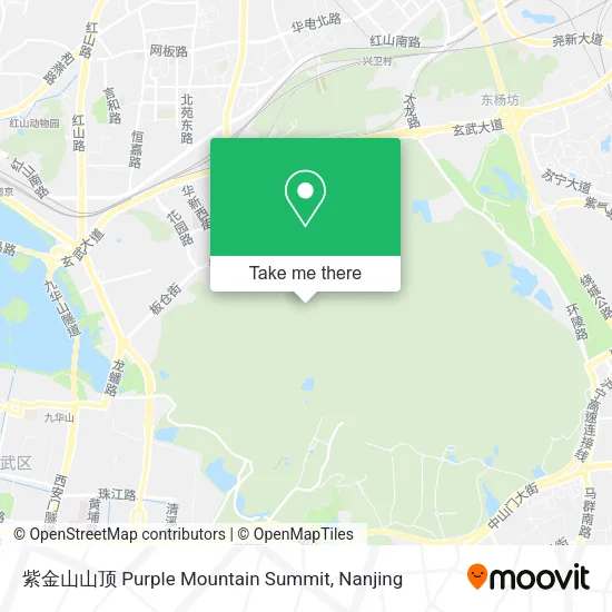 紫金山山顶 Purple Mountain Summit map