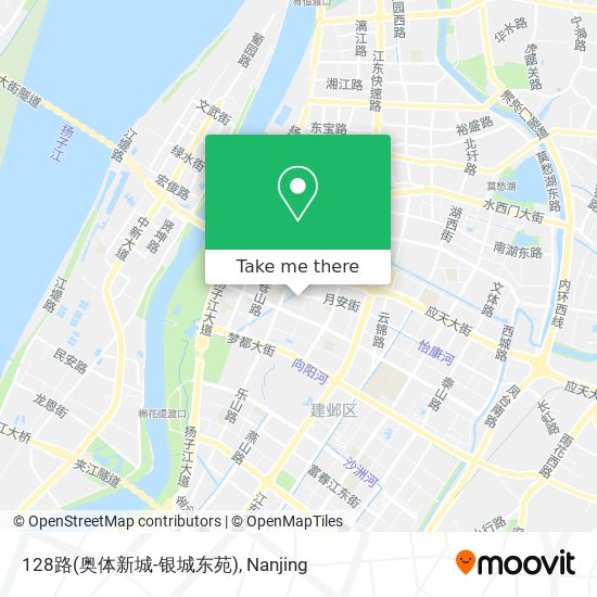128路(奥体新城-银城东苑) map