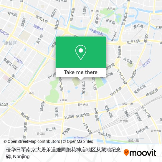 侵华日军南京大屠杀遇难同胞花神庙地区从藏地纪念碑 map