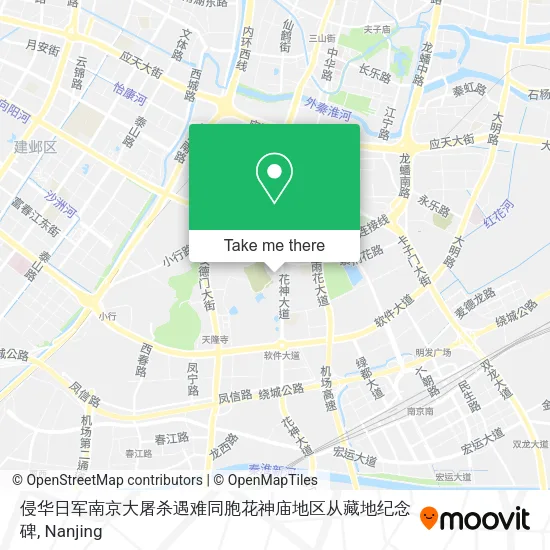 侵华日军南京大屠杀遇难同胞花神庙地区从藏地纪念碑 map