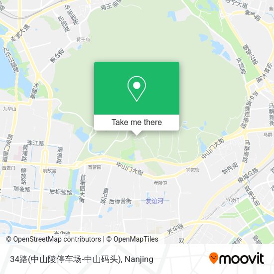 34路(中山陵停车场-中山码头) map