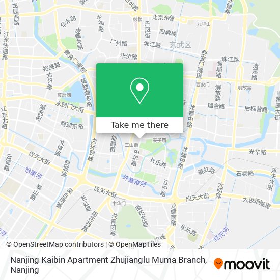 Nanjing Kaibin Apartment Zhujianglu Muma Branch map