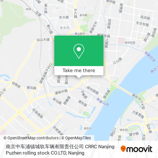 南京中车浦镇城轨车辆有限责任公司 CRRC Nanjing Puzhen rolling stock CO.LTD map