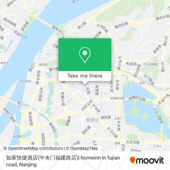 如家快捷酒店(中央门福建路店)| homeinn in fujian road map