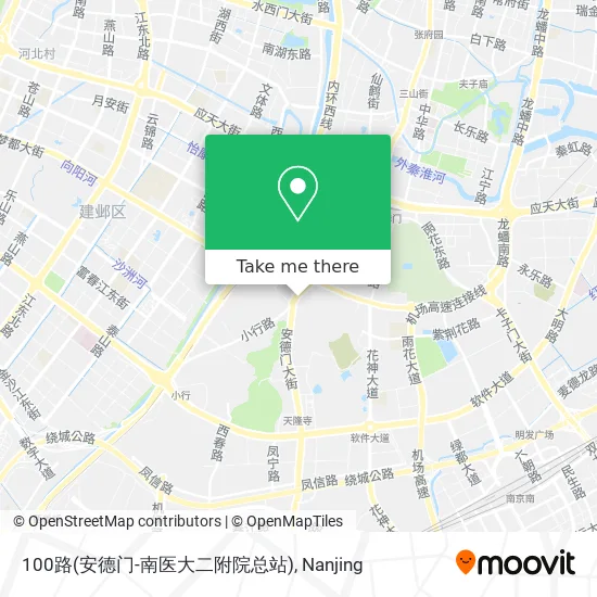 100路(安德门-南医大二附院总站) map