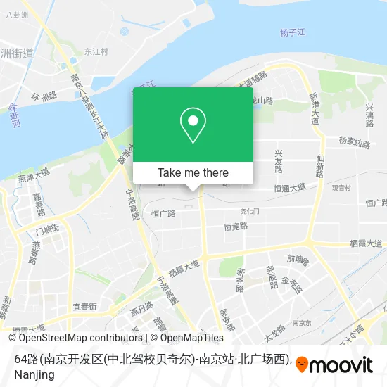 64路(南京开发区(中北驾校贝奇尔)-南京站·北广场西) map