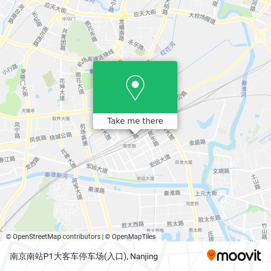 南京南站P1大客车停车场(入口) map