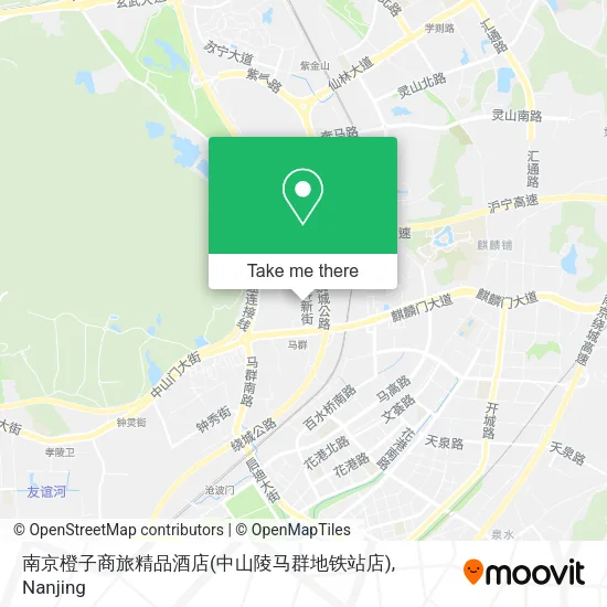 南京橙子商旅精品酒店(中山陵马群地铁站店) map