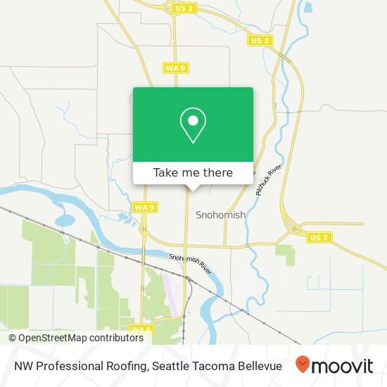 NW Professional Roofing map