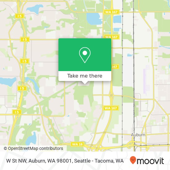 Mapa de W St NW, Auburn, WA 98001