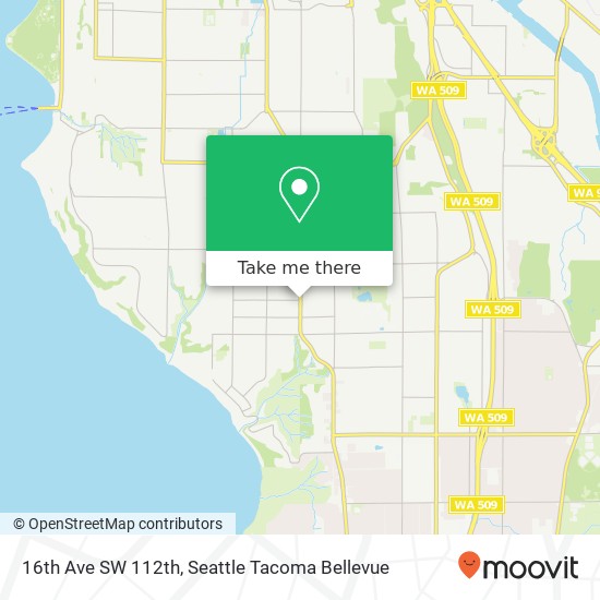 Mapa de 16th Ave SW 112th, Seattle, WA 98146