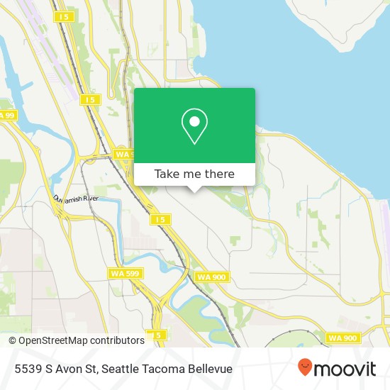 Mapa de 5539 S Avon St, Seattle, WA 98178