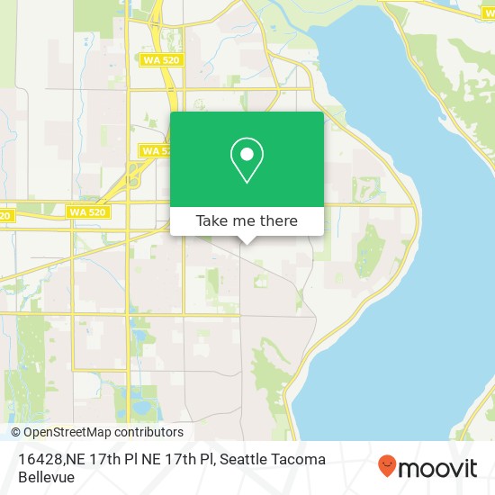 Mapa de 16428,NE 17th Pl NE 17th Pl, Bellevue, WA 98008