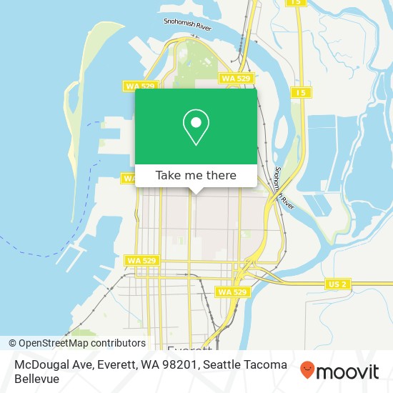 McDougal Ave, Everett, WA 98201 map