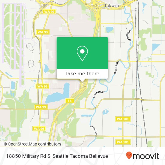 Mapa de 18850 Military Rd S, Seatac, WA 98188