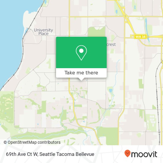 69th Ave Ct W, University Place, WA 98466 map