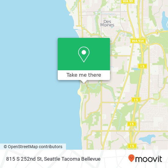 Mapa de 815 S 252nd St, Des Moines, WA 98198