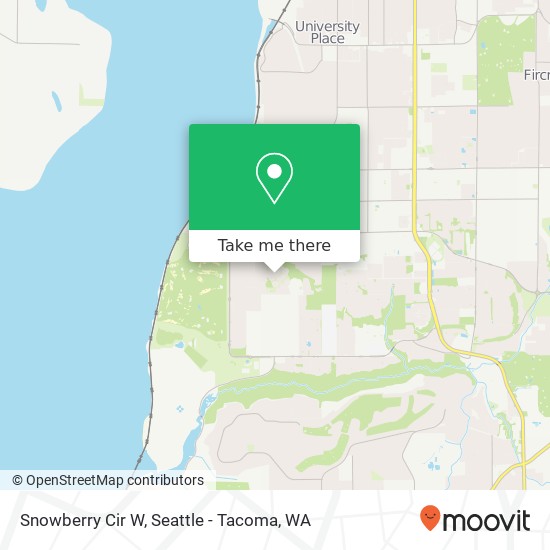 Mapa de Snowberry Cir W, University Place (TACOMA), WA 98467