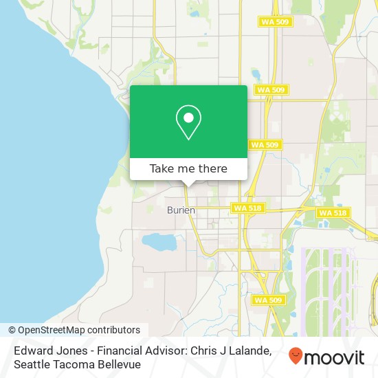 Mapa de Edward Jones - Financial Advisor: Chris J Lalande, 14400 Ambaum Blvd SW