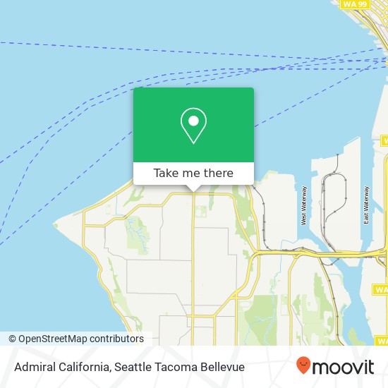 Mapa de Admiral California, Seattle, WA 98116