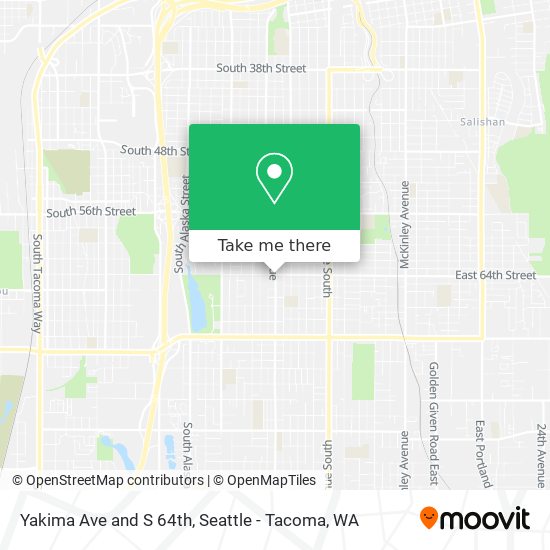 Yakima Ave and S 64th map