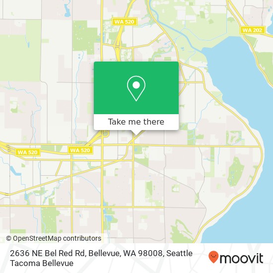 Mapa de 2636 NE Bel Red Rd, Bellevue, WA 98008