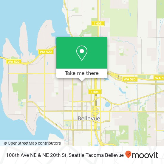 Mapa de 108th Ave NE & NE 20th St, Bellevue, WA 98004