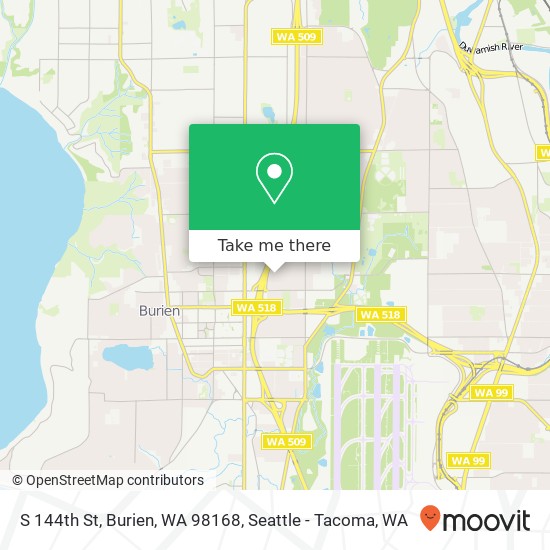 Mapa de S 144th St, Burien, WA 98168