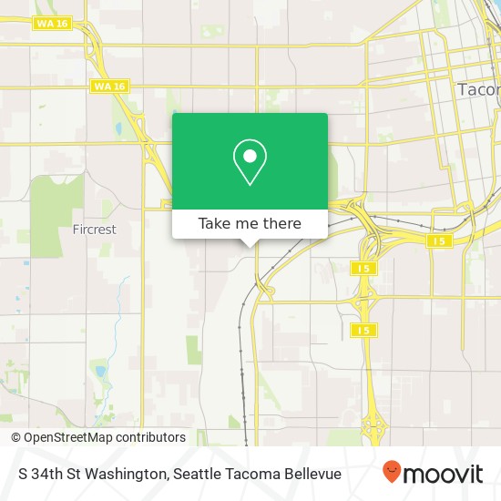 Mapa de S 34th St Washington, Tacoma, WA 98409