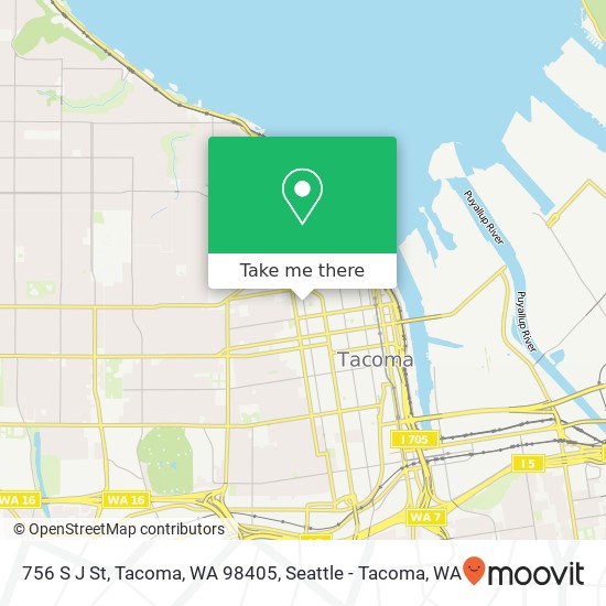 Mapa de 756 S J St, Tacoma, WA 98405
