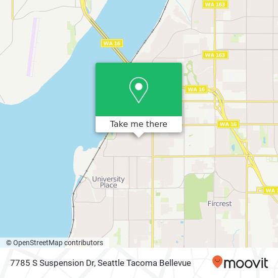 Mapa de 7785 S Suspension Dr, Tacoma, WA 98465