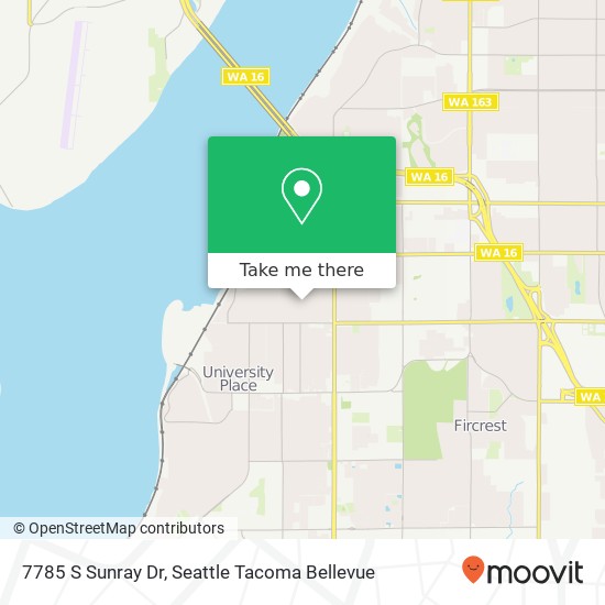 Mapa de 7785 S Sunray Dr, Tacoma, WA 98465