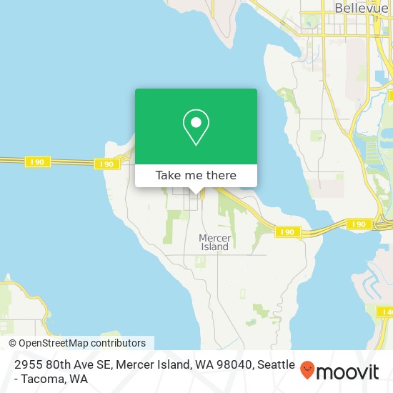 Mapa de 2955 80th Ave SE, Mercer Island, WA 98040