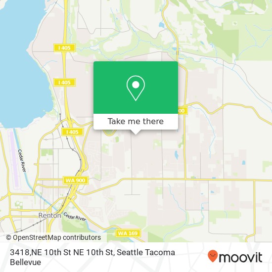 Mapa de 3418,NE 10th St NE 10th St, Renton, WA 98056