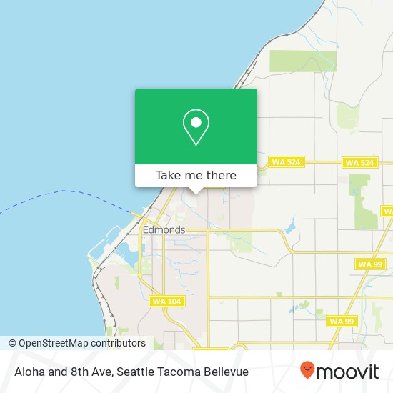 Aloha and 8th Ave, Edmonds, WA 98020 map