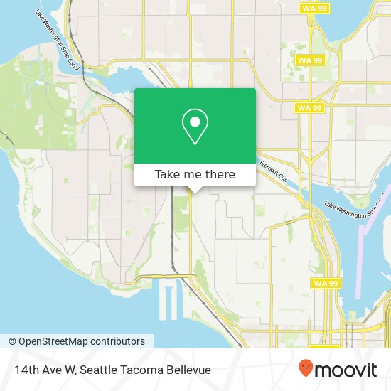 Mapa de 14th Ave W, Seattle, WA 98119