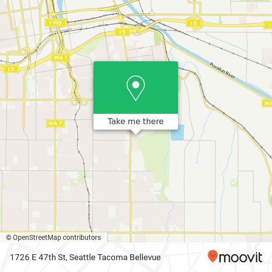 Mapa de 1726 E 47th St, Tacoma, WA 98404