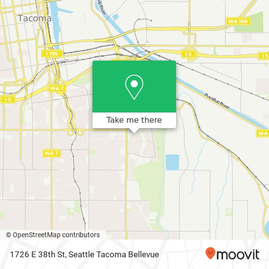 Mapa de 1726 E 38th St, Tacoma, WA 98404