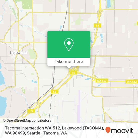 Tacoma intersection WA-512, Lakewood (TACOMA), WA 98499 map