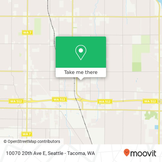 Mapa de 10070 20th Ave E, Tacoma, WA 98445