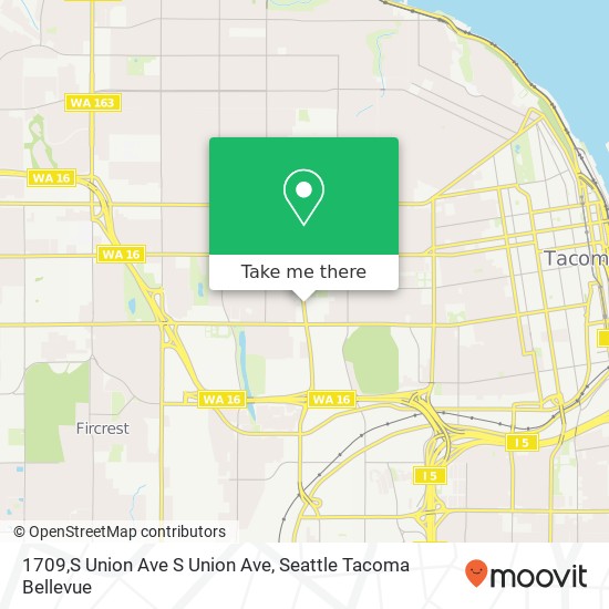 Mapa de 1709,S Union Ave S Union Ave, Tacoma, WA 98405