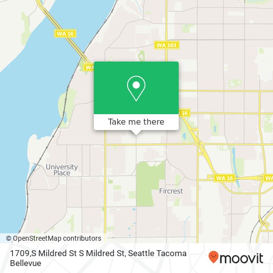 Mapa de 1709,S Mildred St S Mildred St, Tacoma, WA 98465